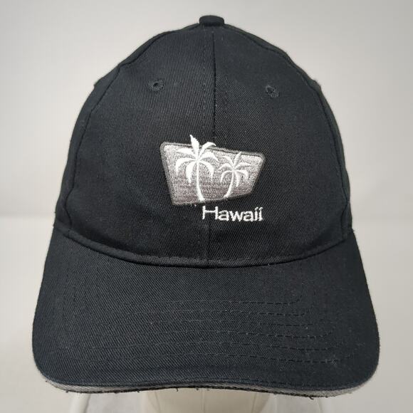 Hawaii Strapback Baseball Cap Black One Size Adjustable 6 Panel Surfware - Picture 2 of 9